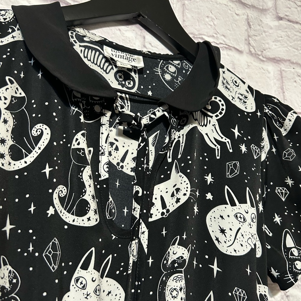 Unique Vintage Cats Dress Size XS - Picture 3 of 11